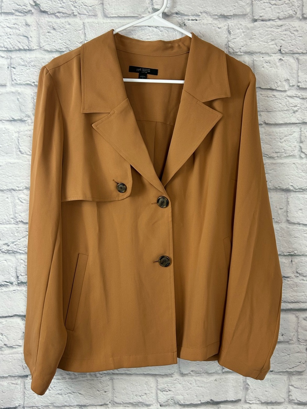 J.Jill Wearever Women’s Large Camel Brown Button Front Lightweight Jacket